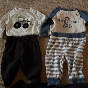 Baby Outfit Set with Tractor and Awesome Like Dad Designs